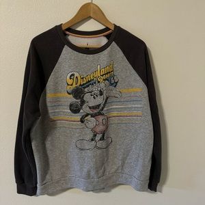 Disney Parks Disneyland Resort Mickey Mouse Raglan Crew Sweatshirt Gray-1X